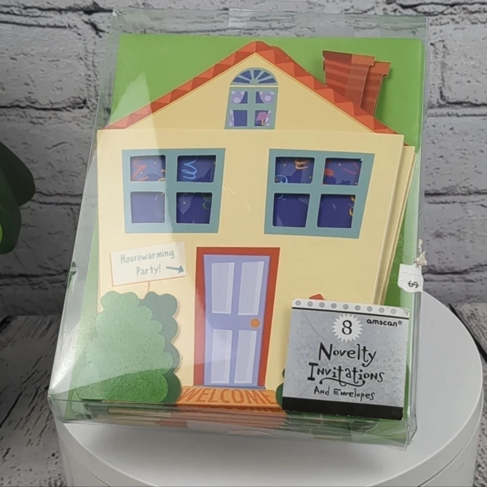 8 Housewarming cards with envelopes, 3D, novelty, cute funny, whimsical